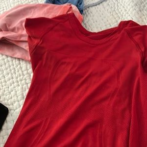 Red lululemon athletic top